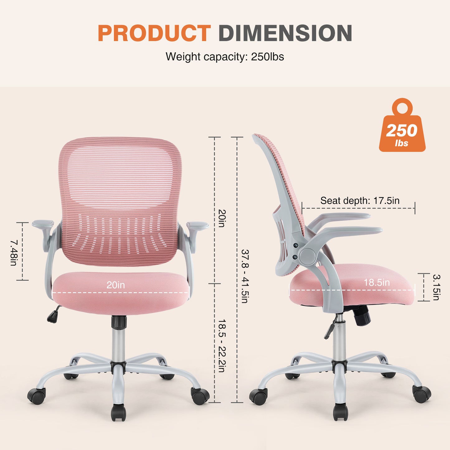 Tall Office Chair For Standing Desk With Adjustable Foot Ring,Counter Height Office Chairs